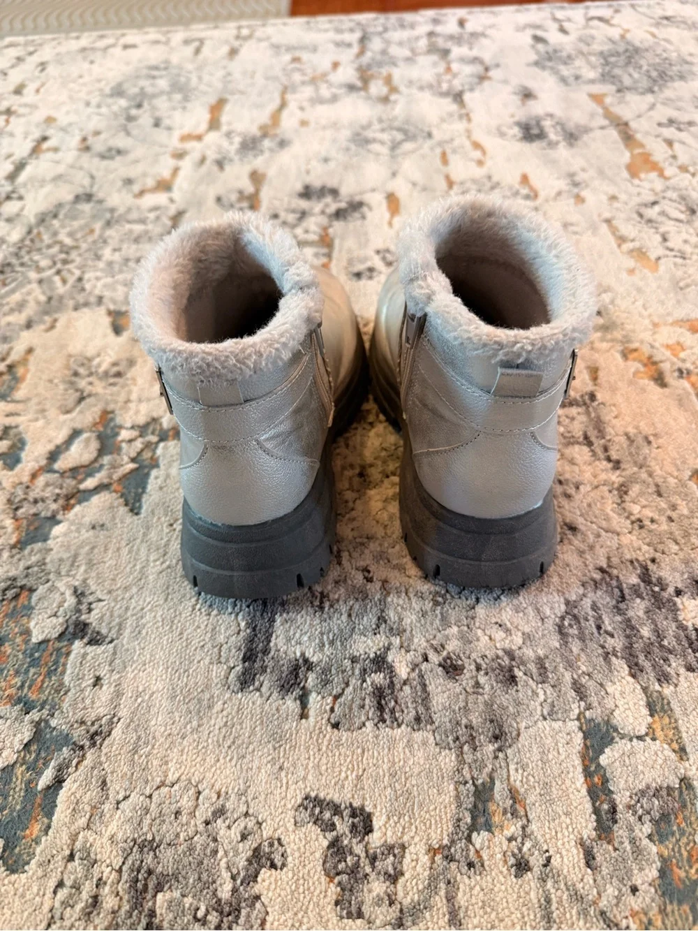 Girls Silver Ankle Boots Size 13